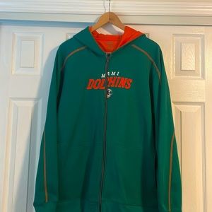Official Miami Dolphins Hoodie XL Men’s Reebok, Men Zipped, NFL Football Team